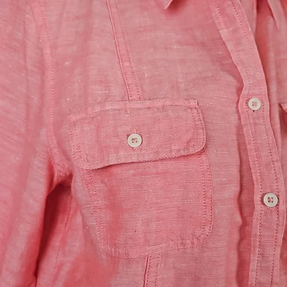 Banana Republic Soft Wash Shirt Linen Blend Medium VGUC - Picture 7 of 10